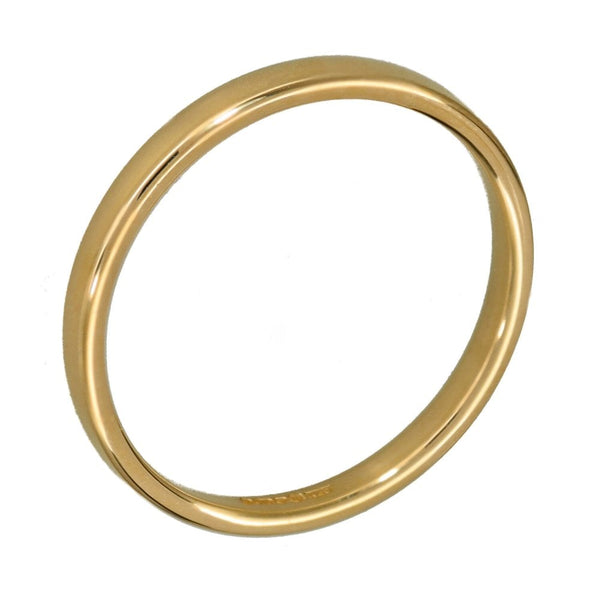 9ct Yellow Gold Court Wedding Ring - Size N - 2mm