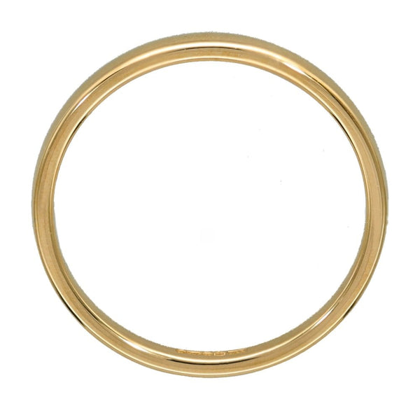 9ct Yellow Gold Court Wedding Ring - Size N - 2mm