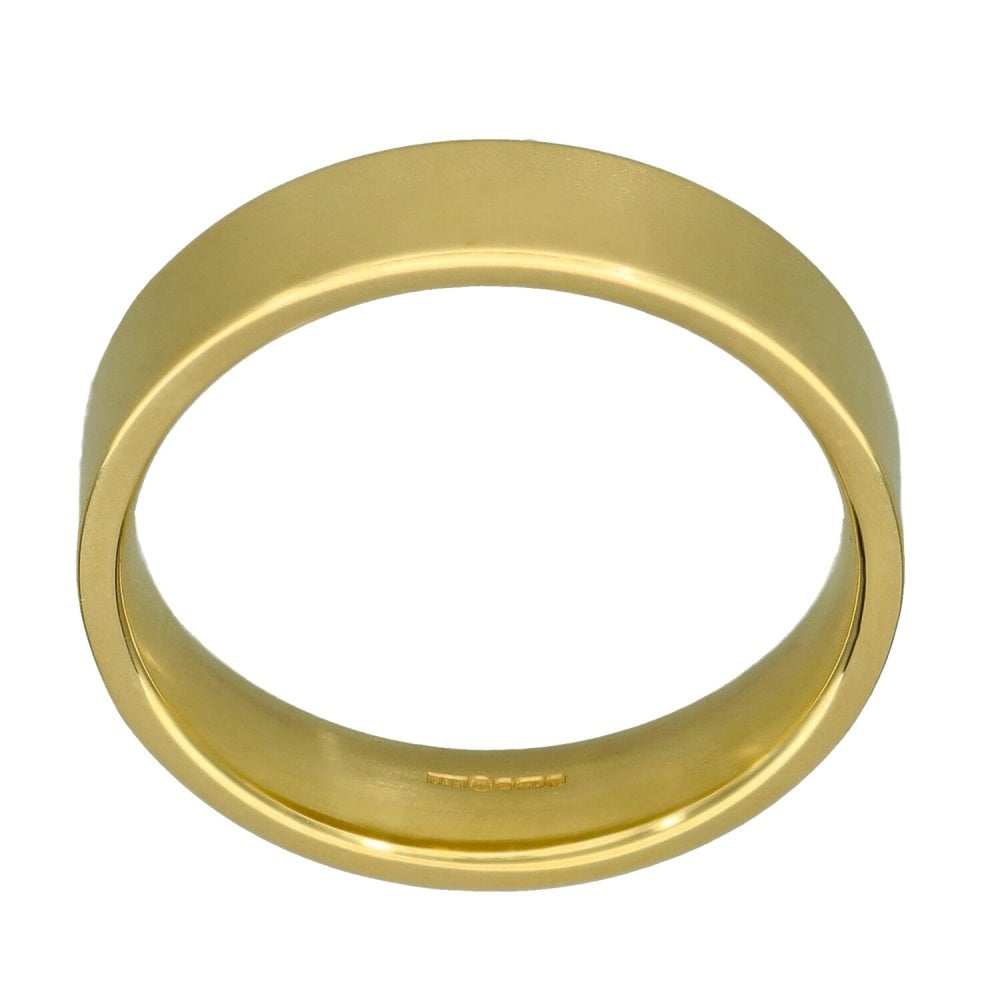 9ct Yellow Gold Flat Court Wedding Ring - Size T - 5mm
