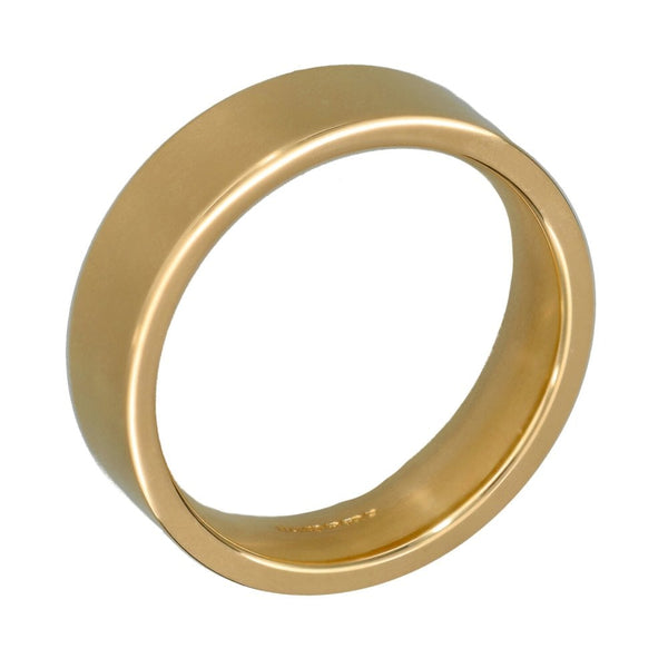 9ct Yellow Gold Flat Court Wedding Ring - Size T - 6mm