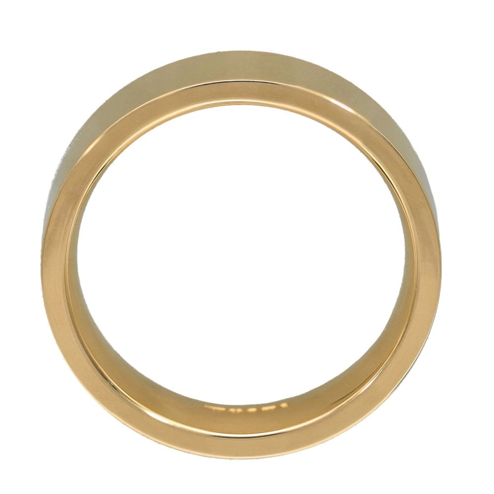 9ct Yellow Gold Flat Court Wedding Ring - Size T - 6mm