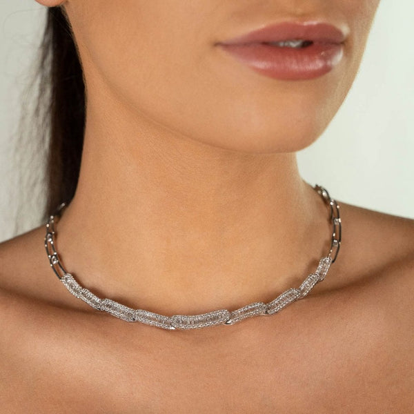 18ct White Gold Diamond Collarette - 16" - 2.74ct