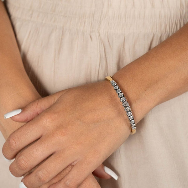 Ladies 18ct Yellow Gold Diamond Set Bangle  - 3.50ct