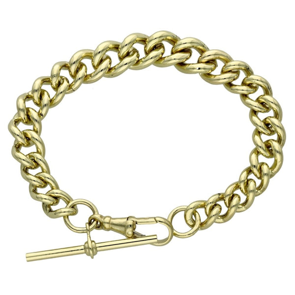 Ladies 9ct T Bar Curb Bracelet - 41.0g