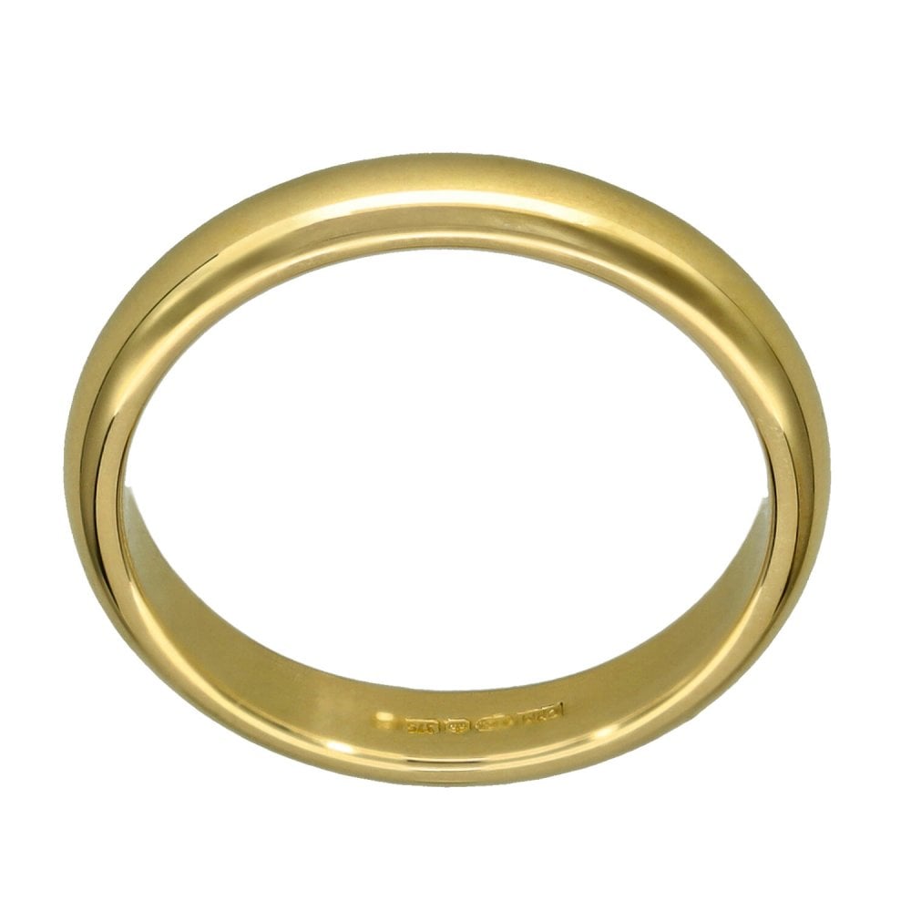 9ct Yellow Gold D-Shape Wedding Ring - Size N - 3mm