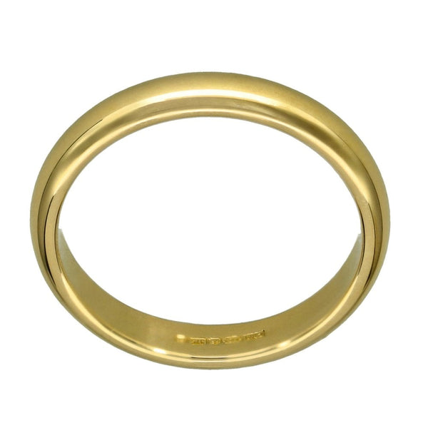 9ct Yellow Gold D-Shape Wedding Ring - Size N - 3mm
