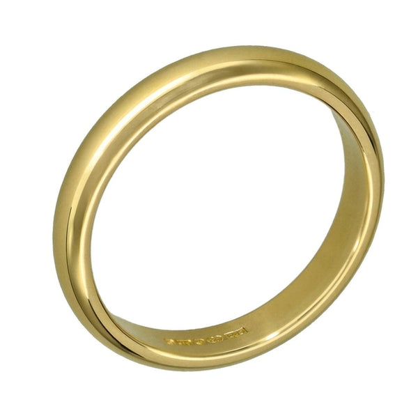 9ct Yellow Gold D-Shape Wedding Ring - Size N - 3mm