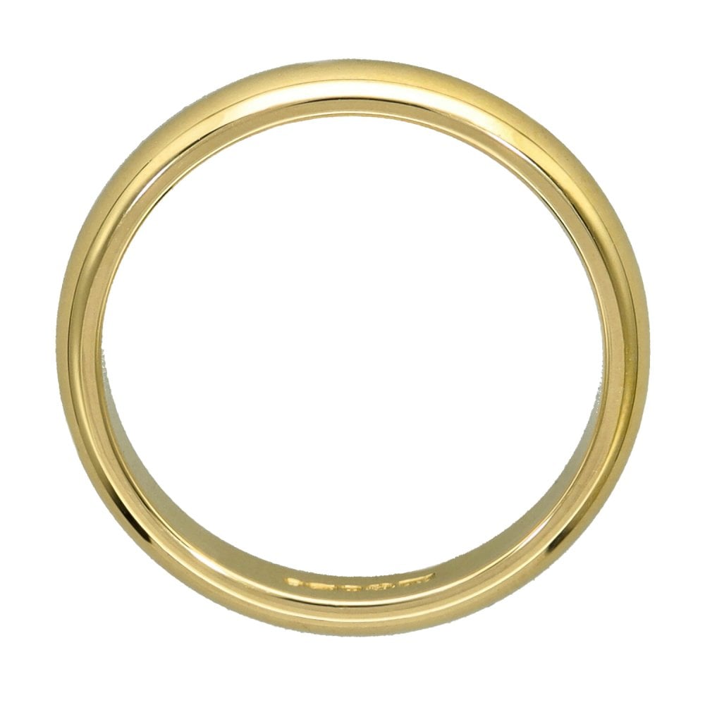 9ct Yellow Gold D-Shape Wedding Ring - Size N - 3mm
