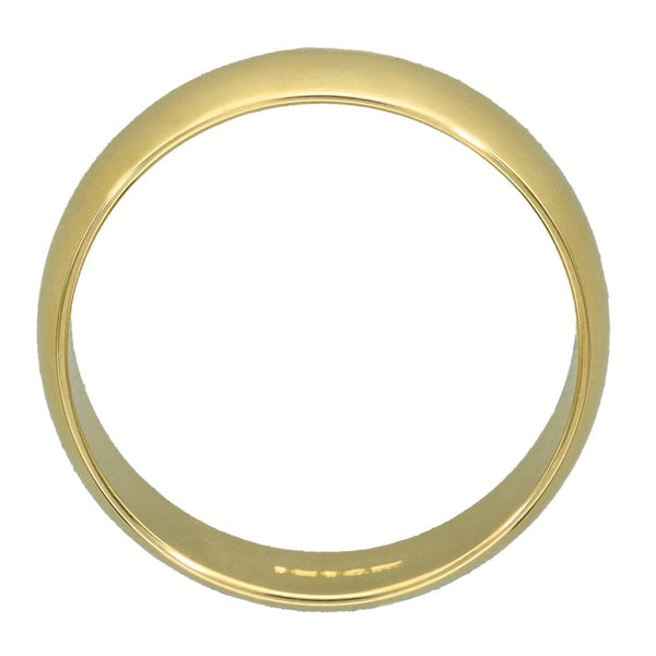 9ct Yellow Gold D-Shape Wedding Band - Size T - 6mm
