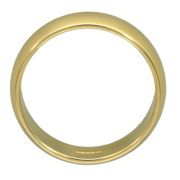 9ct Yellow Gold D-Shape Wedding Ring - Size T - 6mm