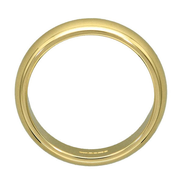 9ct Yellow Gold D-Shape Wedding Ring - Size N - 4mm