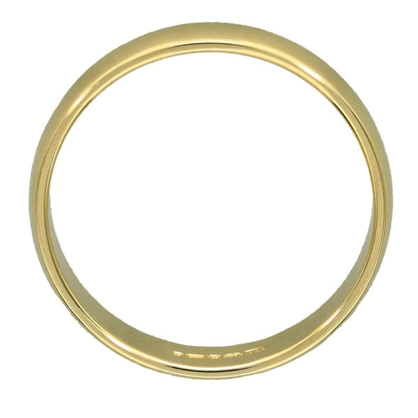 9ct Yellow Gold D-Shape Wedding Ring - Size N - 4mm