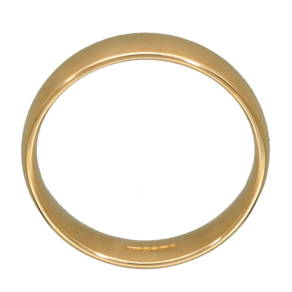 9ct Yellow Gold Court Wedding Ring - Size N  - 4mm