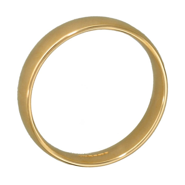 9ct Yellow Gold Court Wedding Ring - Size N  - 4mm