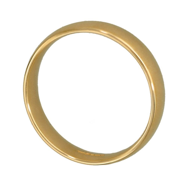 9ct Yellow Gold Court Wedding Ring - Size N  - 4mm