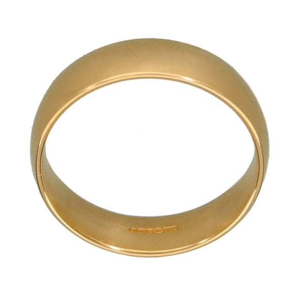 9ct Yellow Gold Court Wedding Ring - Size N - 5mm