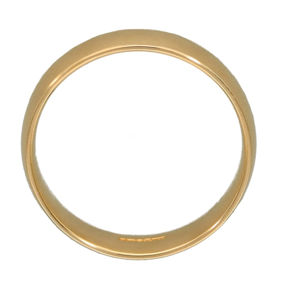 9ct Yellow Gold Court Wedding Ring - Size N - 5mm