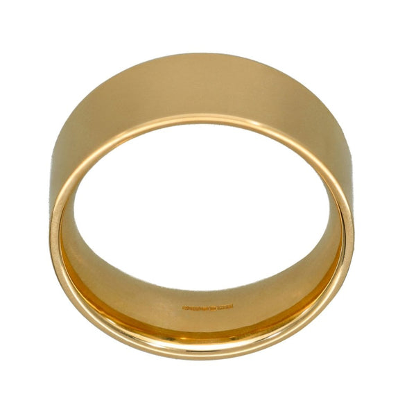 9ct Yellow Gold 8mm Flat Wedding Ring - Size T - 10.0g