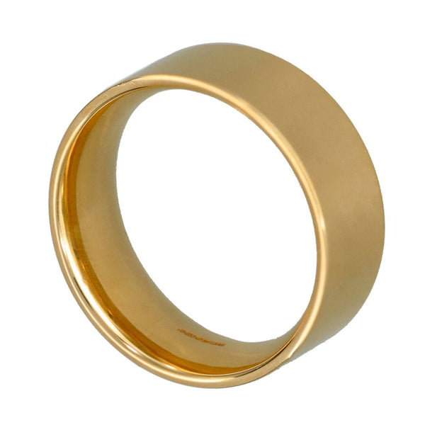 9ct Yellow Gold 8mm Flat Wedding Ring - Size T - 10.0g