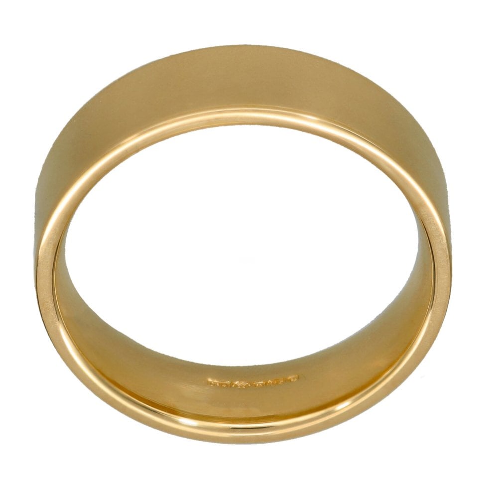 9ct Yellow Gold 6mm Flat Court Wedding Ring - Size T - 7.3g