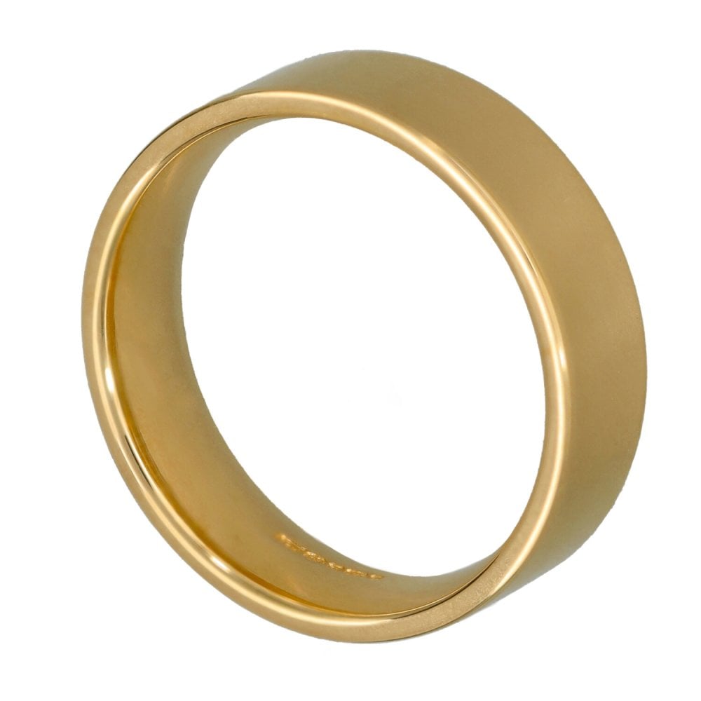 9ct Yellow Gold 6mm Flat Court Wedding Ring - Size T - 7.3g