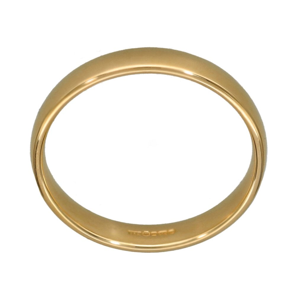 9ct Yellow Gold Court Wedding Ring - Size N - 3mm