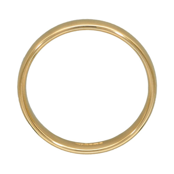 9ct Yellow Gold Court Wedding Ring - Size N - 3mm