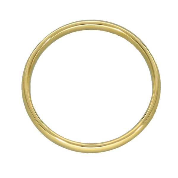 9ct Yellow Gold Court Wedding Ring - Size N - 2mm