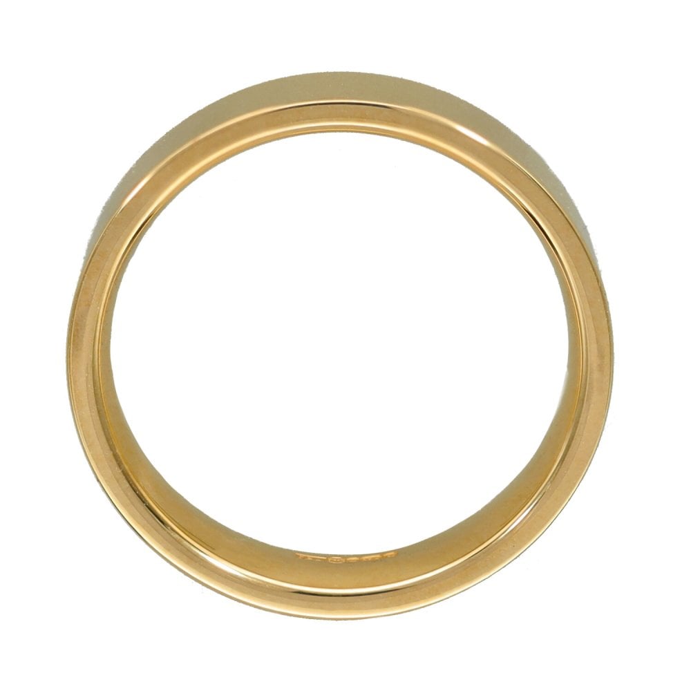 9ct Yellow Gold Flat Court Wedding Ring - Size N - 4mm