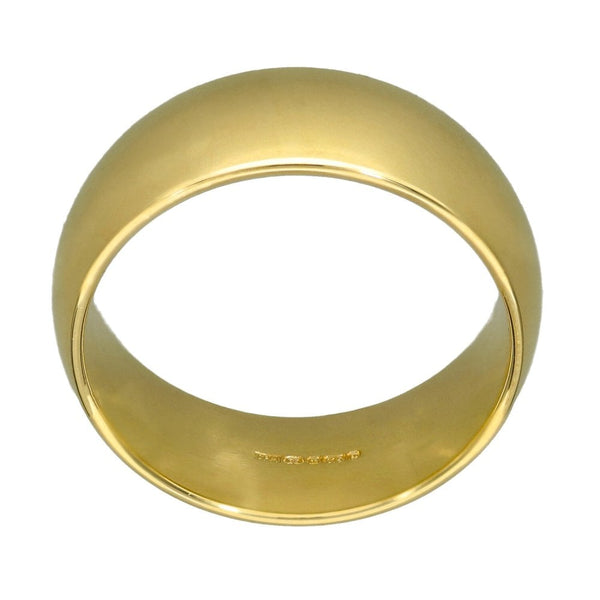 9ct Yellow Gold Court Shape 8mm Wedding Ring - Size T - 10.0g