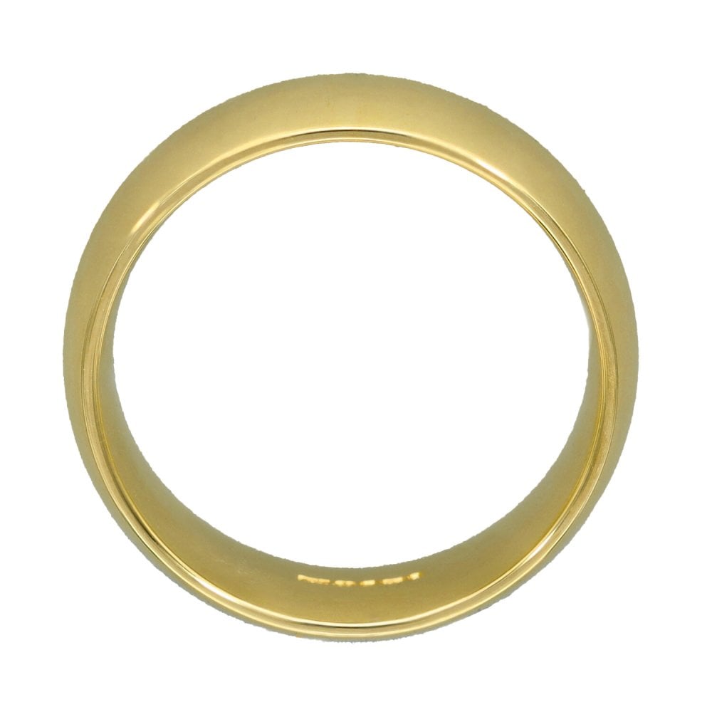 9ct Yellow Gold Court Shape 8mm Wedding Ring - Size T - 10.0g