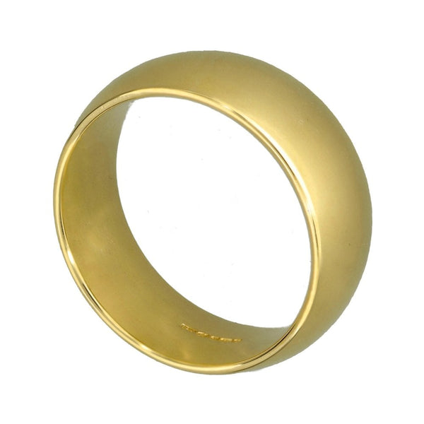 9ct Yellow Gold Court Shape 8mm Wedding Ring - Size T - 10.0g