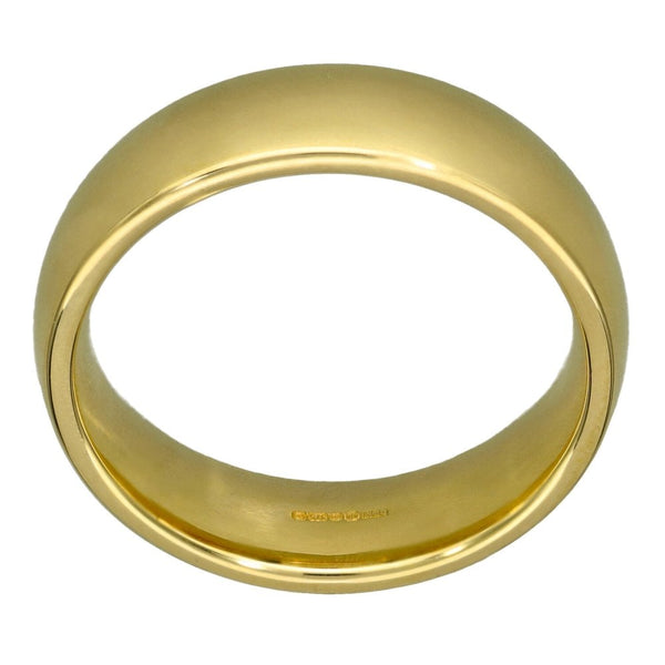 9ct Yellow Gold Court Shape Wedding Ring - Size T - 6mm