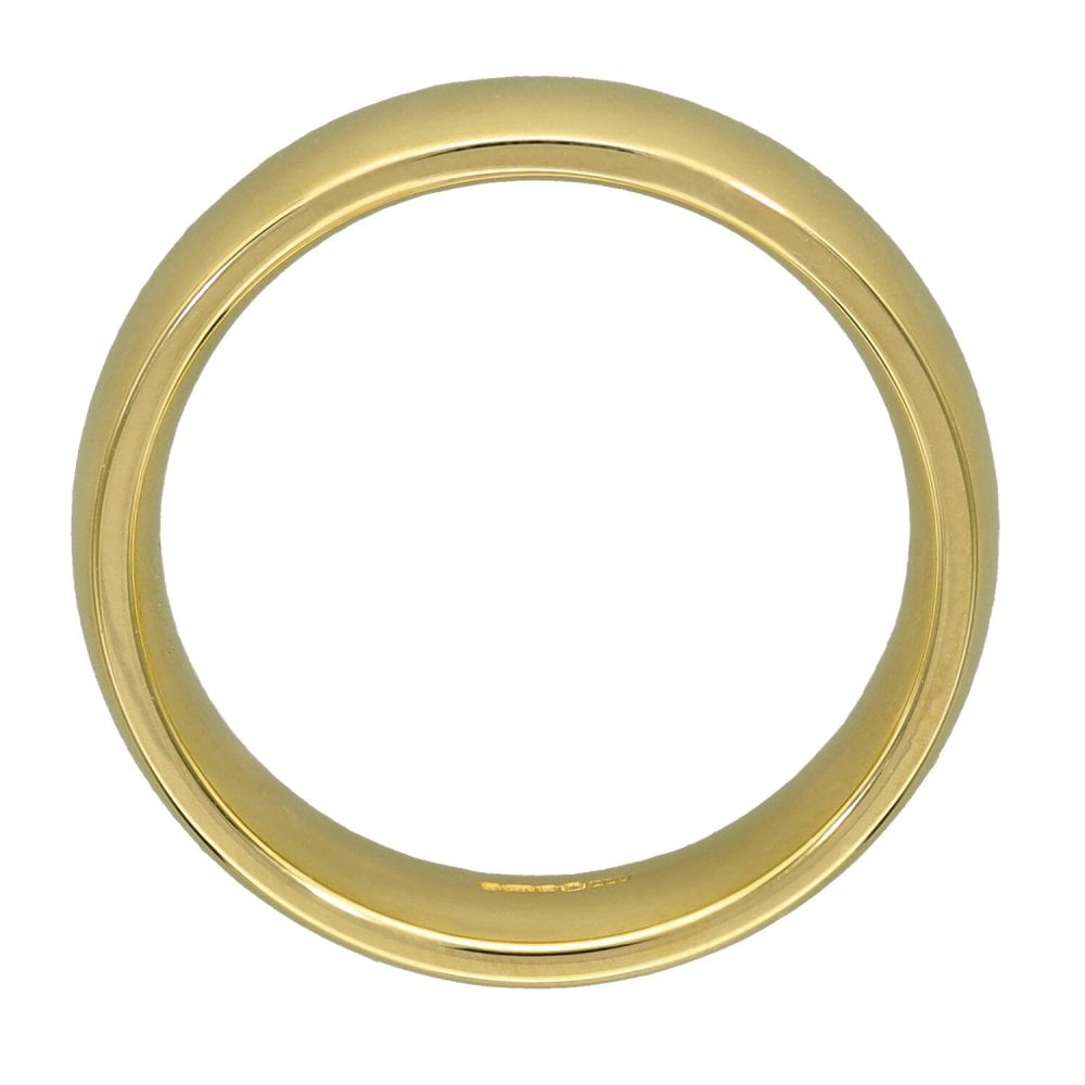 9ct Yellow Gold Court Shape Wedding Ring - Size T - 6mm