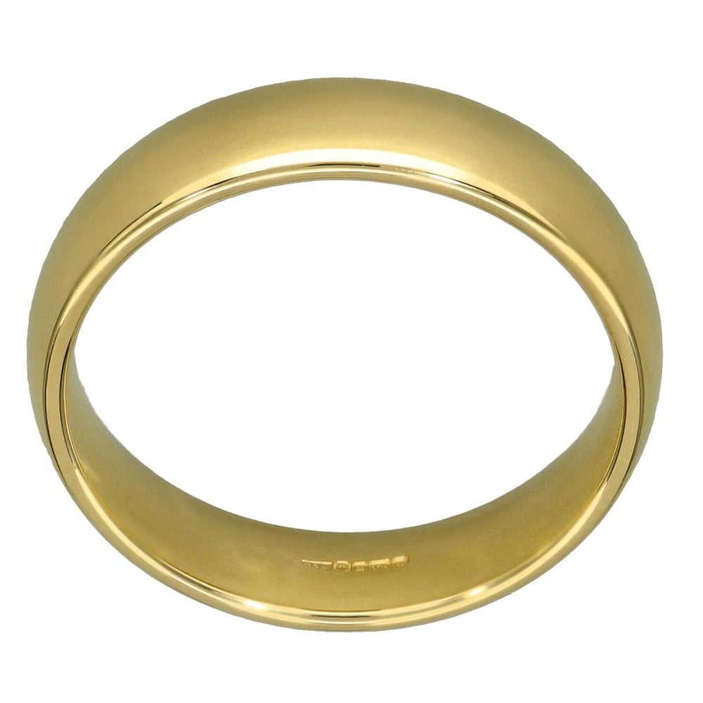 9ct Yellow Gold Court Shape Wedding Ring - Size T - 5mm