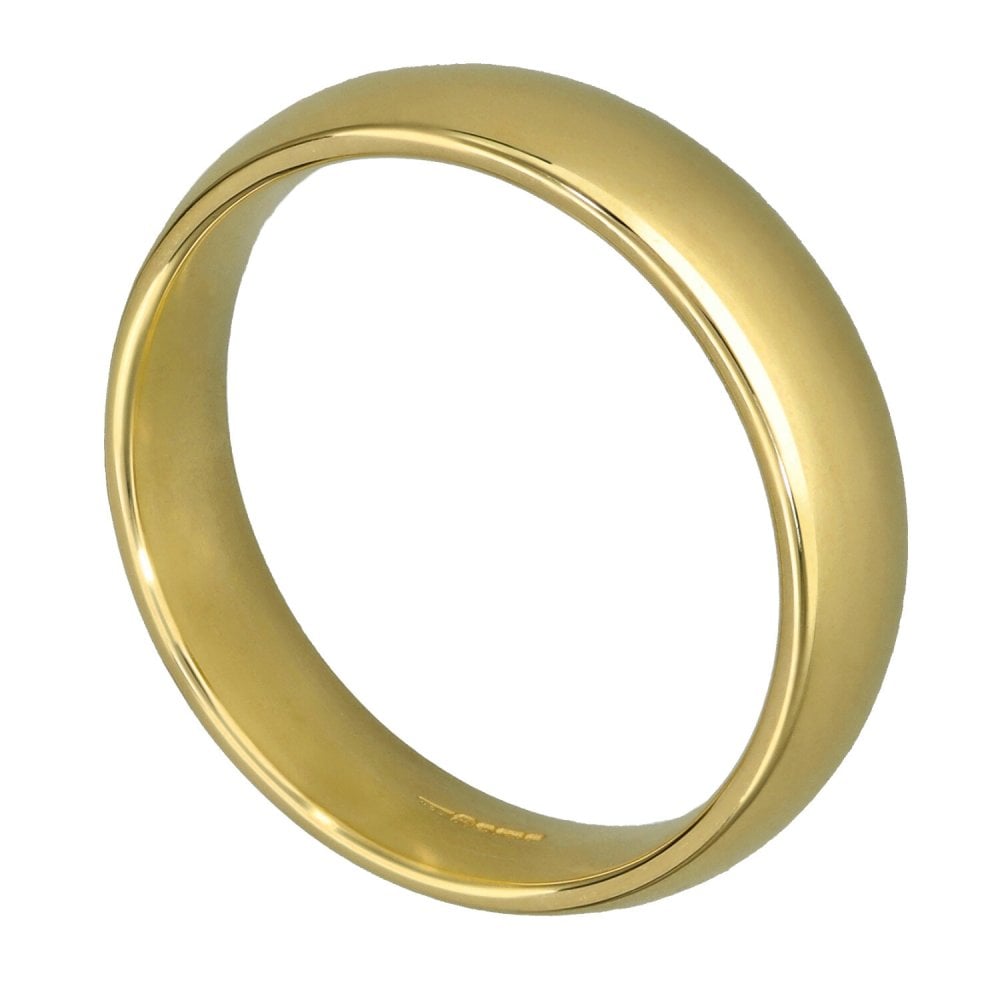 9ct Yellow Gold Court Shape Wedding Ring - Size T - 5mm