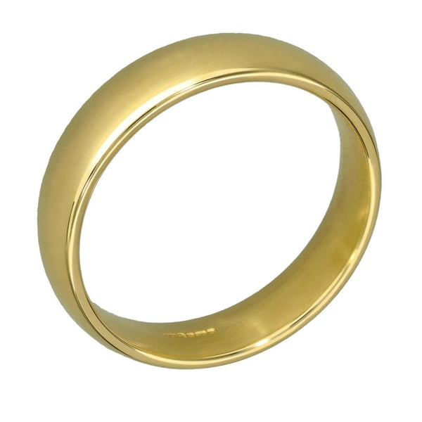 9ct Yellow Gold Court Shape Wedding Ring - Size T - 5mm