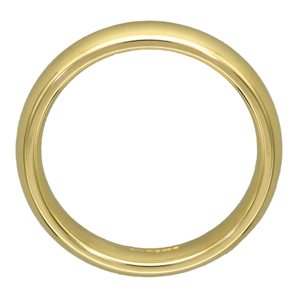 9ct Yellow Gold Court Shape Wedding Ring - Size N - 4mm