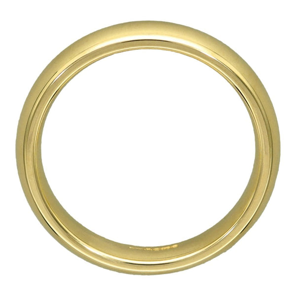 9ct Yellow Gold Court Shape Wedding Ring - Size N - 4mm
