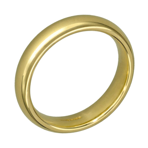 9ct Yellow Gold Court Shape Wedding Ring - Size N - 4mm