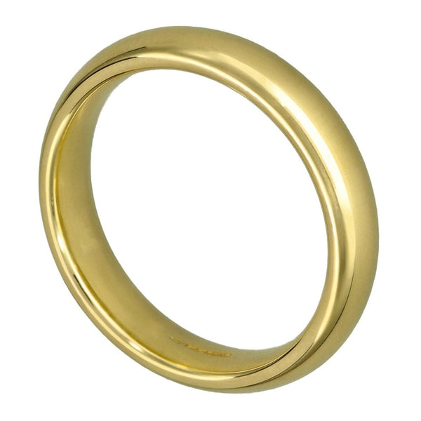 9ct Yellow Gold Court Shape Wedding Ring - Size N - 4mm