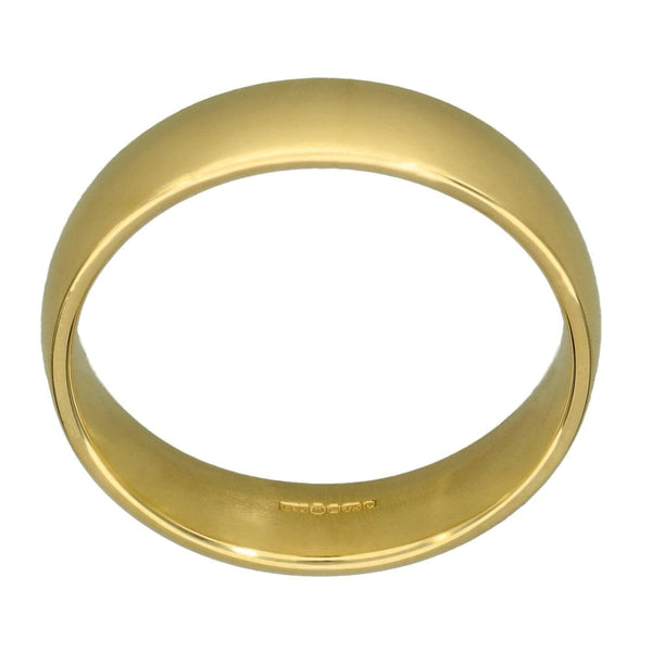 9ct Yellow Gold Court Shape Wedding Ring - Size T - 5mm