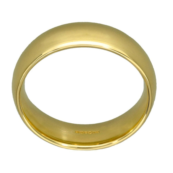 9ct Yellow Gold Court Shape Wedding Ring - Size T - 6mm