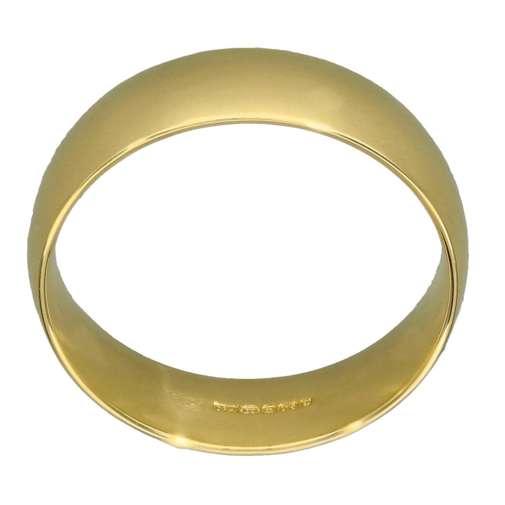 9ct Yellow Gold Court Shape Wedding Ring - Size T - 6mm