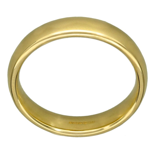 9ct Yellow Gold Court Shape Wedding Ring - Size N - 4mm