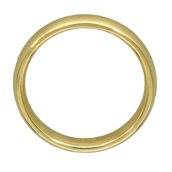 9ct Yellow Gold Court Shape Wedding Ring - Size N - 4mm