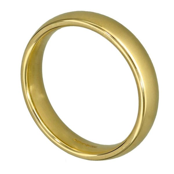 9ct Yellow Gold Court Shape Wedding Ring - Size N - 4mm