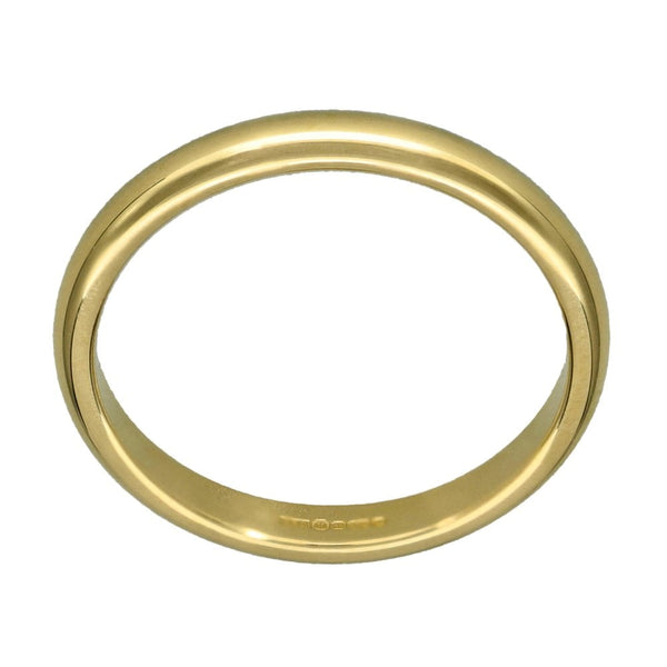 9ct Yellow Gold D-Shape Wedding Band - Size N - 2.5mm