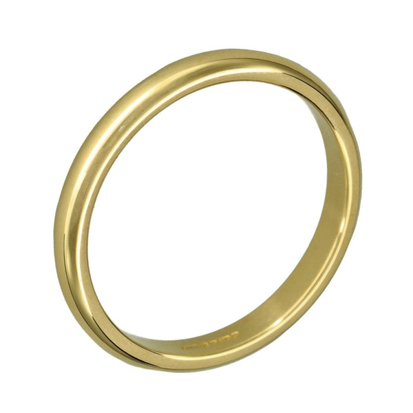 9ct Yellow Gold D-Shape Wedding Band - Size N - 2.5mm