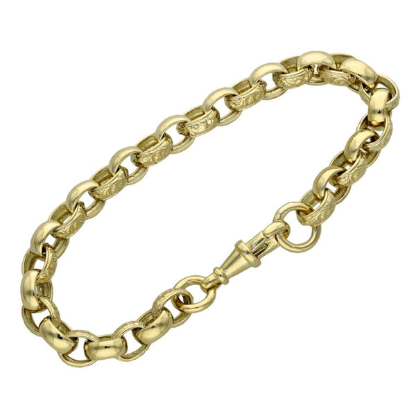 Gents 9ct Yellow Gold Belcher Bracelet - 8" - 21.3g